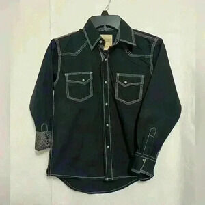 Cowboy Legend Boys Button Down Shirt, long Sleeves Size Large A0038